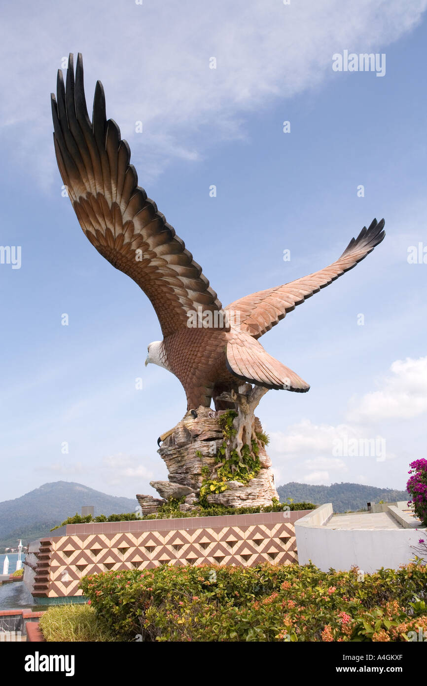 Malaysia Kedah Langkawi Kuah seafront sea eagle sculpture Stock Photo