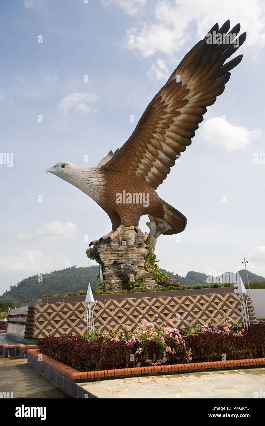Malaysia Kedah Langkawi Kuah seafront sea eagle sculpture Stock Photo