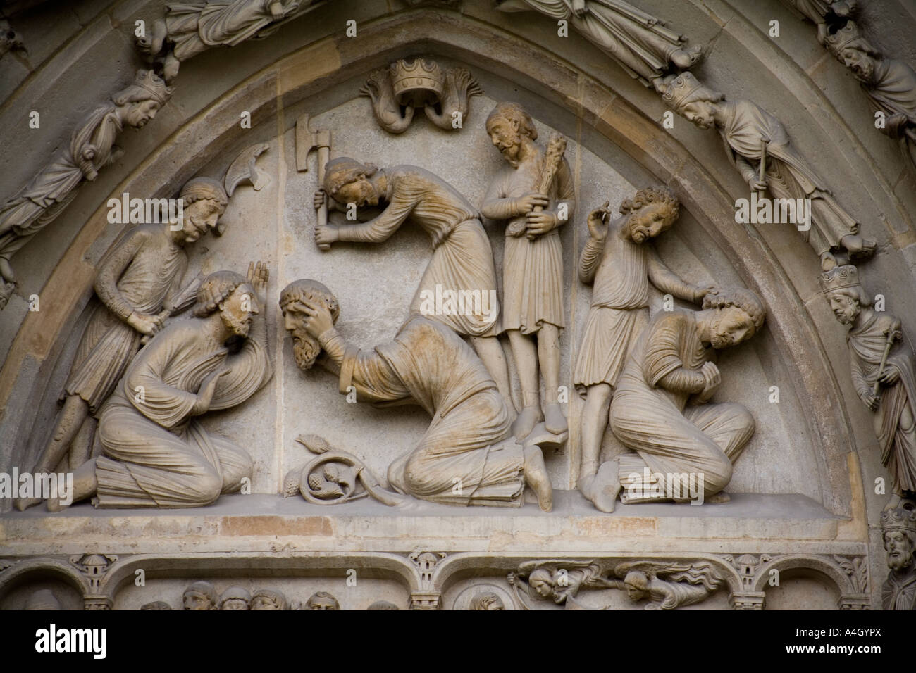 The martyrdom of Saint Denis as depicted on the north door of Saint