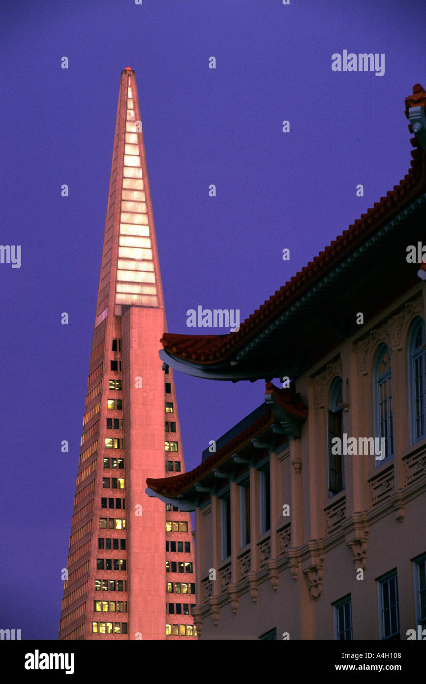 San Francisco California Transamerica Pyramid And Chinese