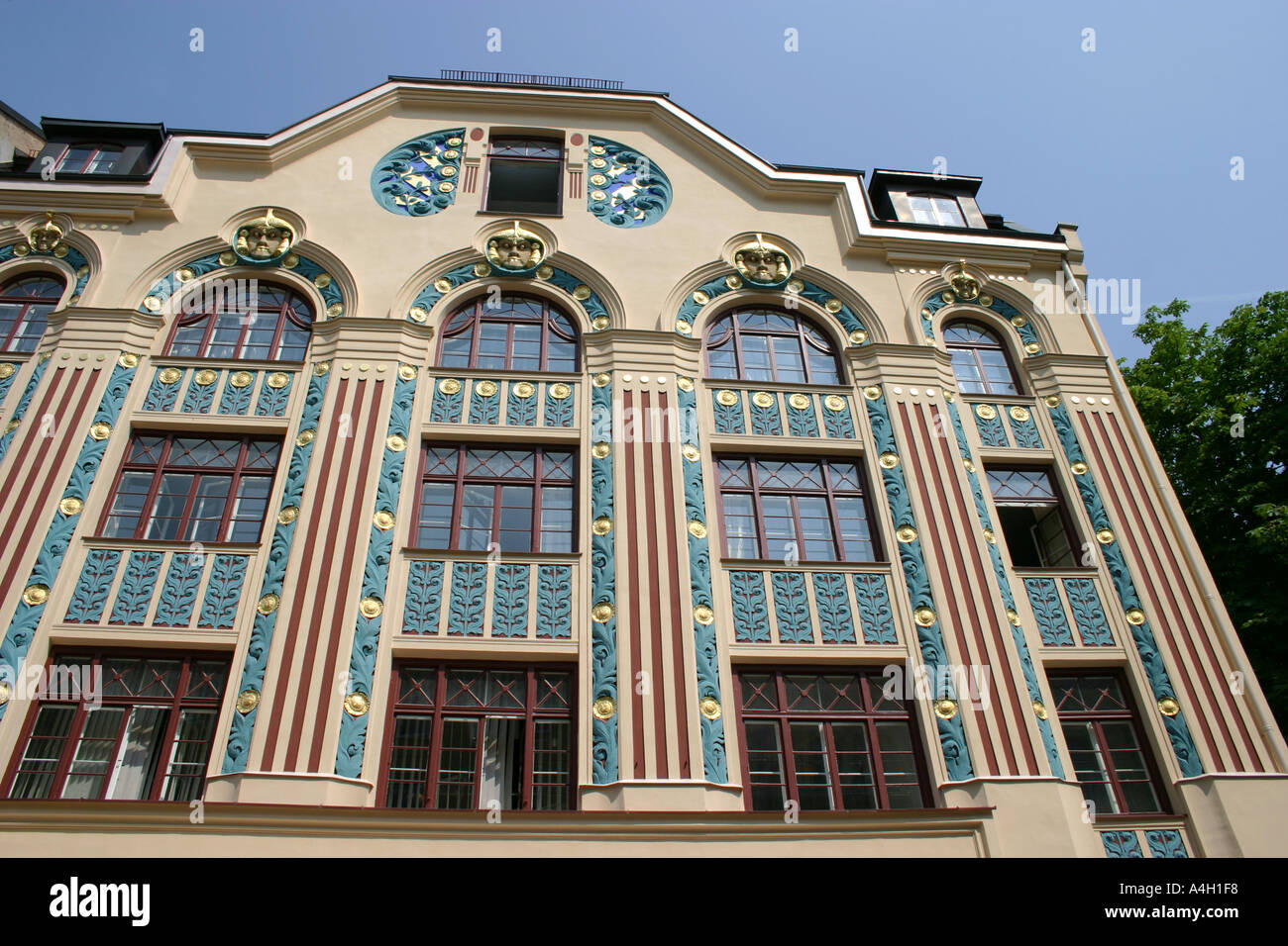 Art Deco building Ainmillerstrasse artists quarter Schwabing Munich