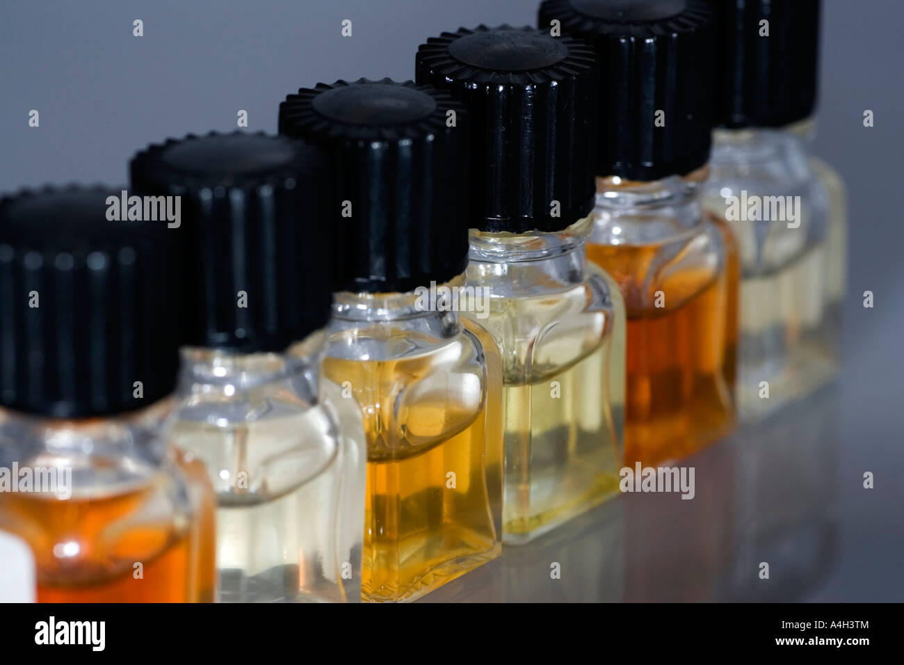 Small bottles with essential oils Stock Photo