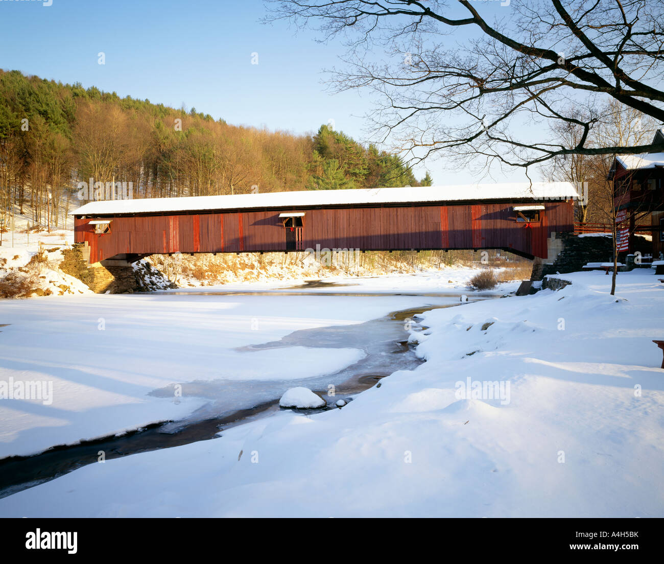 Forksville Covered Bridge, C 1850, 146', Burr Truss, Loyalsock Creek, Sullivan County