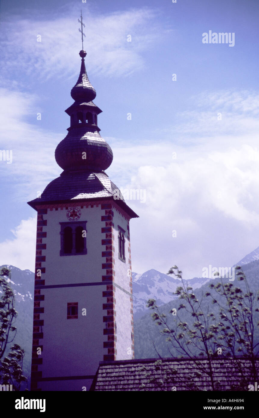 Church of St John the Baptist at Ribcev laz in Bohinj Slovenia Stock ...