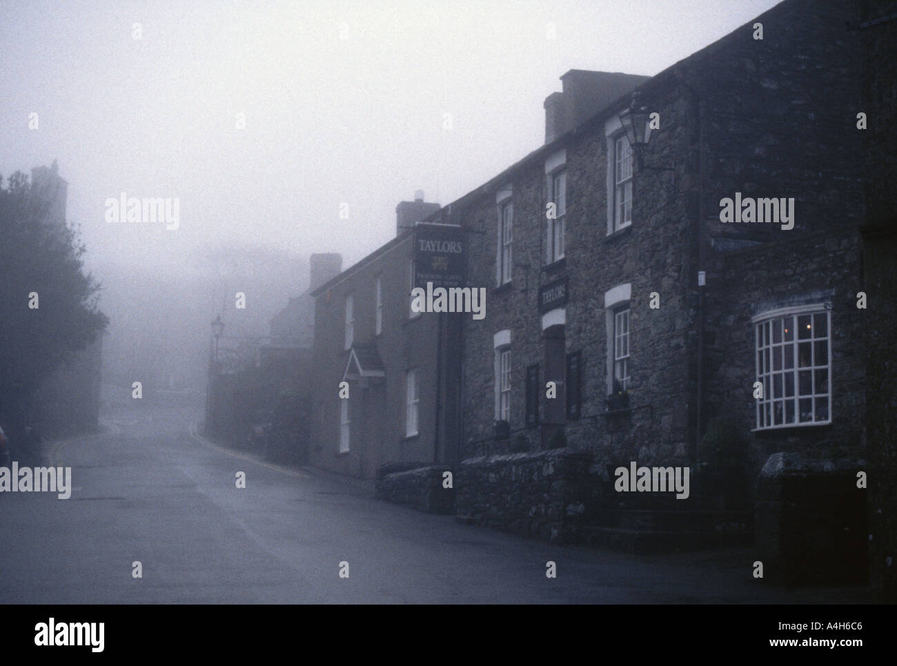 St Davids Wales in the fog Stock Photo