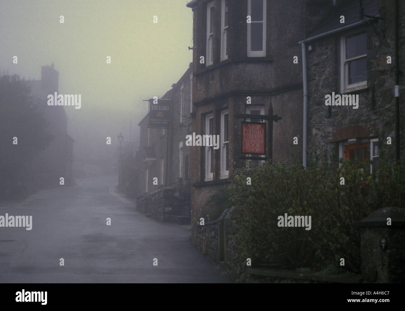 St Davids Wales in the fog Stock Photo