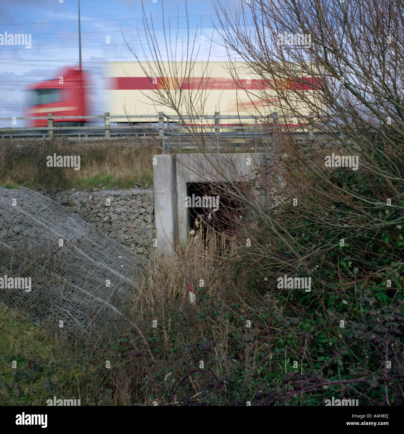 Lorry, Caldicot Moor, Gwent Stock Photo