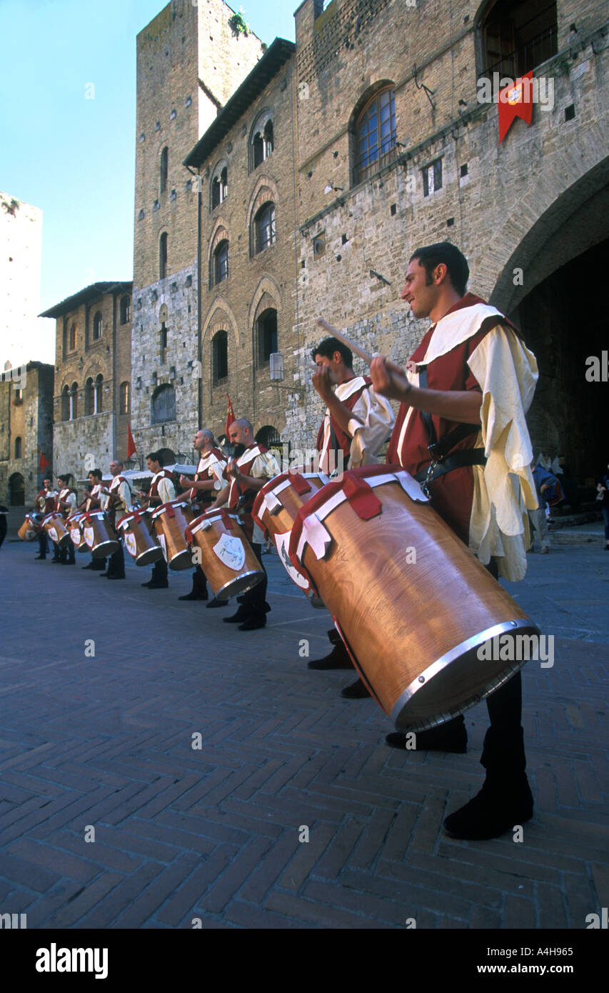 Opening of the annual medieval San Gimignano Feria Fair Stock Photo