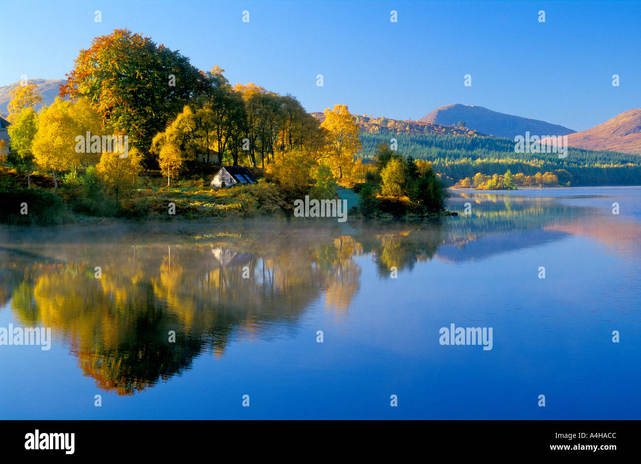 Autumn Morning Loch Garry Stock Photo