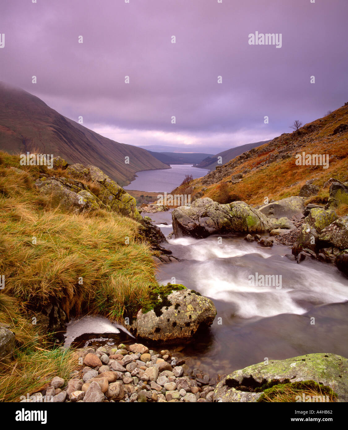 Talla Reservoir from Talla Linn Head, Scottish Borders Stock Photo Alamy