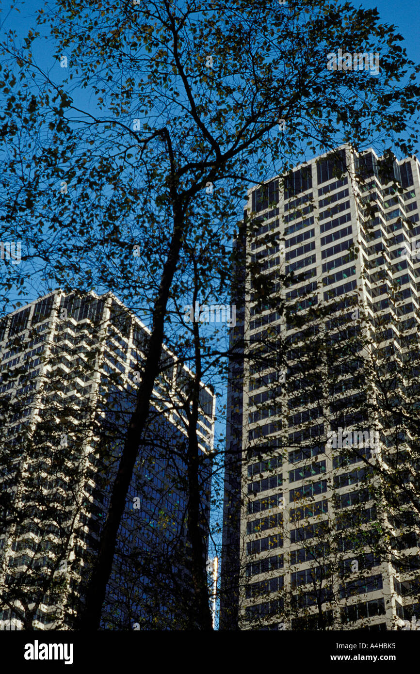 Twin towers of the Chicago Mercantile Exchange Center buildings Chicago