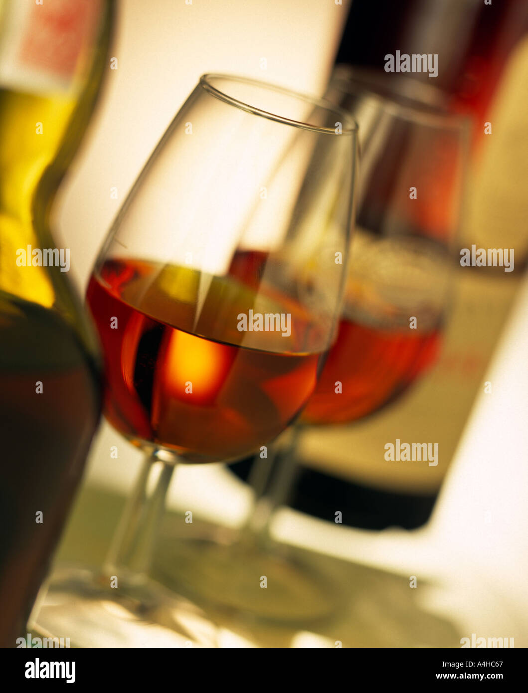 Spirits in glass and bottle Stock Photo Alamy