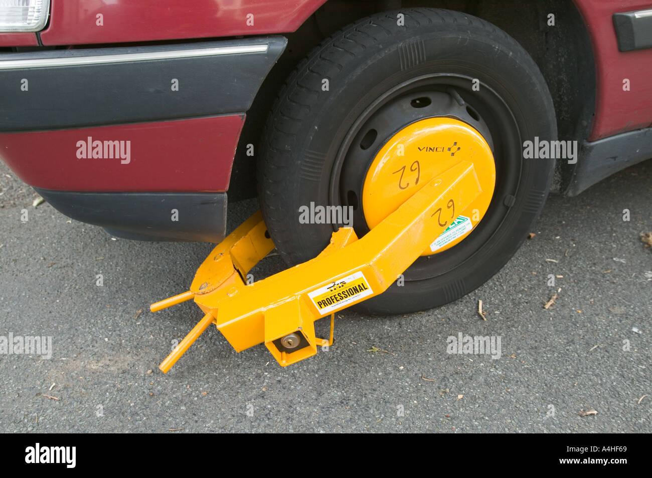 Car clamped for non payment of road tax Cardiff UK Stock Photo