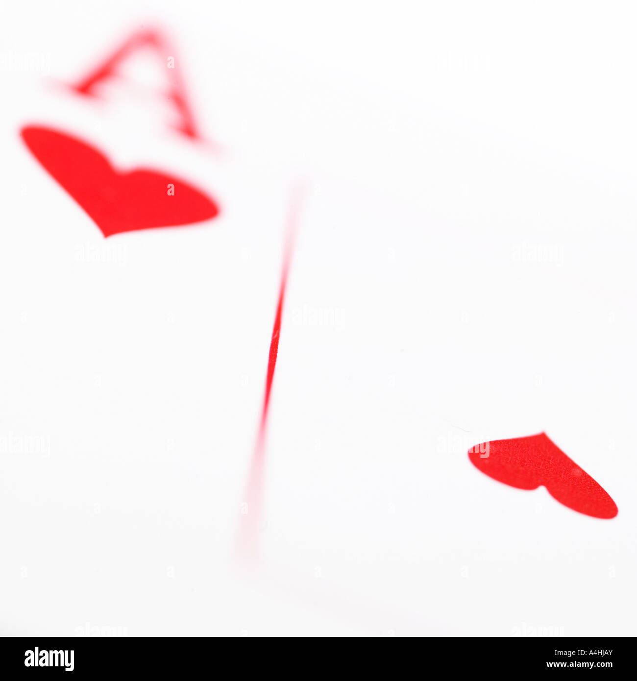 ace of hearts close up with shallow depth of field Stock Photo