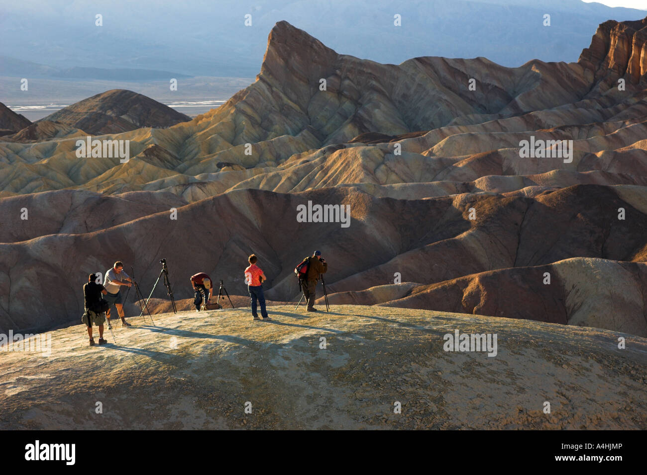 Photographers At Zabriskie Point, Death Valley National Park, USA Stock