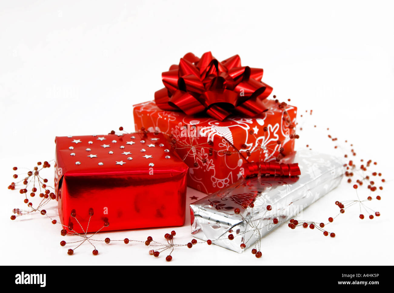 Gift wrapped parcels Stock Photo Alamy