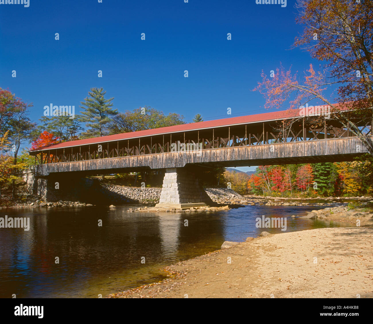 Covered Bridge Saco River Conway New Hampshire USA Stock Photo Alamy