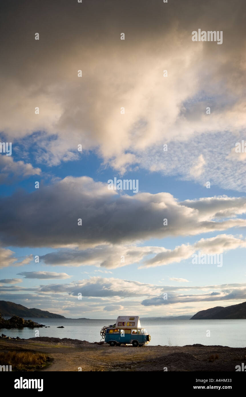VW campervan in the Scottish Highlands Stock Photo - Alamy