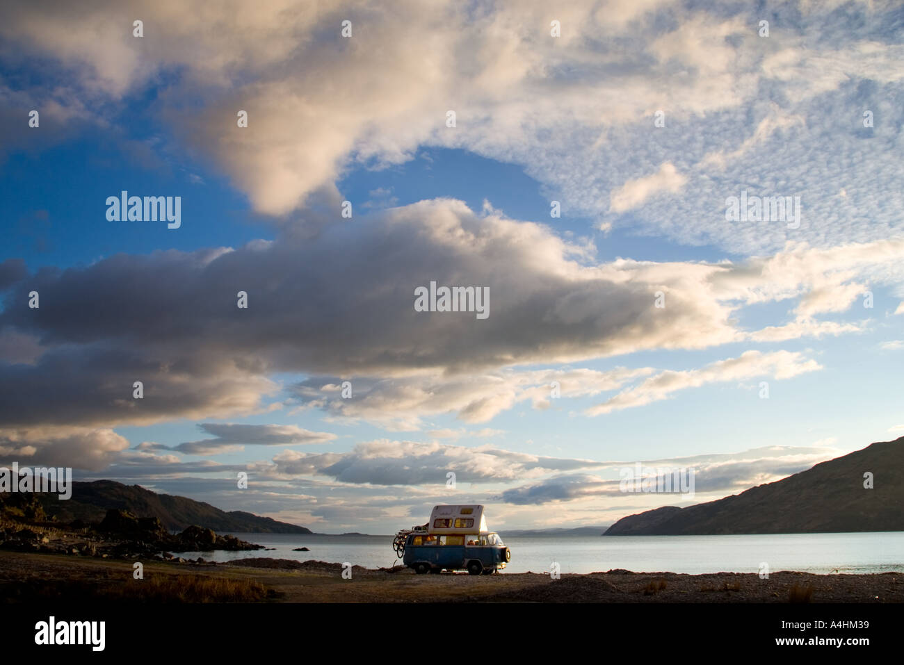 VW camper van in the Scottish Highlands Stock Photo - Alamy