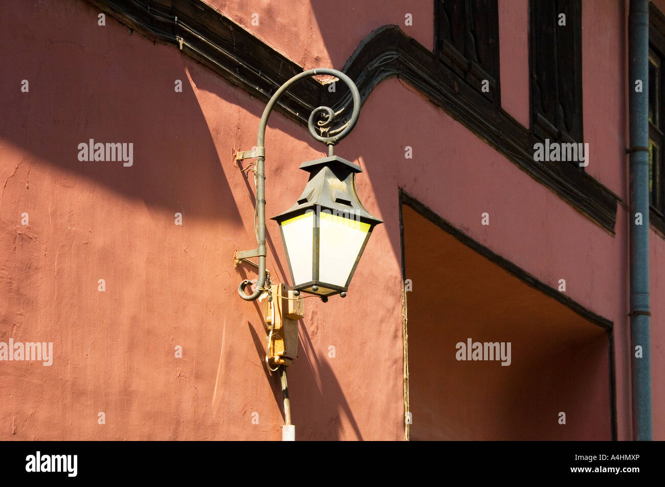 Streetlamp in Old Plovdiv Bulgaria East Europe Stock Photo