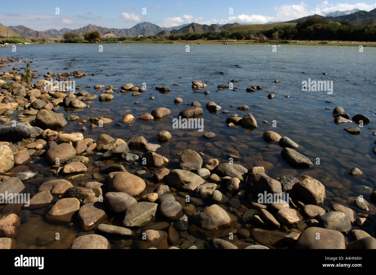 Orange River Ai Ais Richtersveld Transfrontier Park Namaqualand South Africa Stock Photo