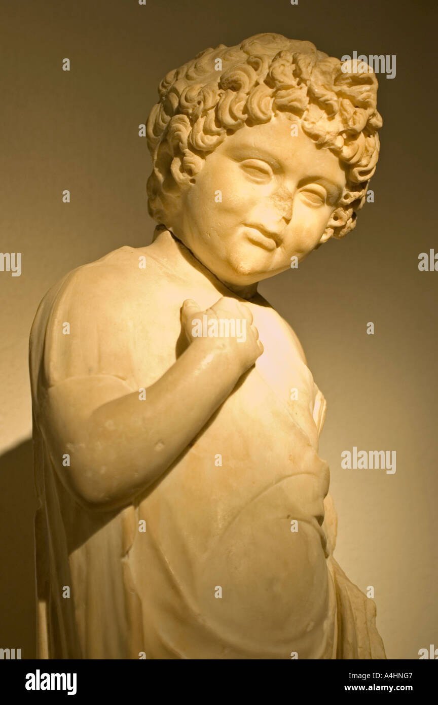 Antique roman marble statue in the National Museum in Tripoli, Libya Stock Photo