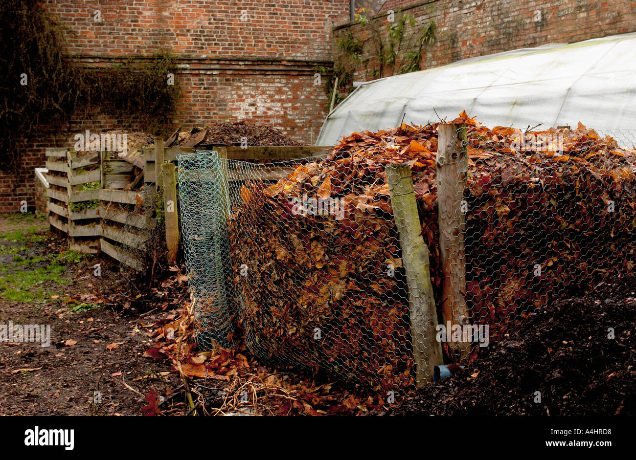 Compost heap in garden setting Stock Photo Alamy