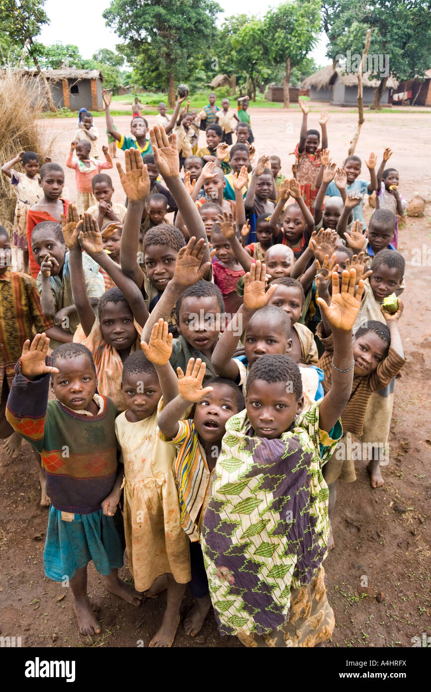 Children in the village of Khoswe, Malawi, Africa Stock Photo