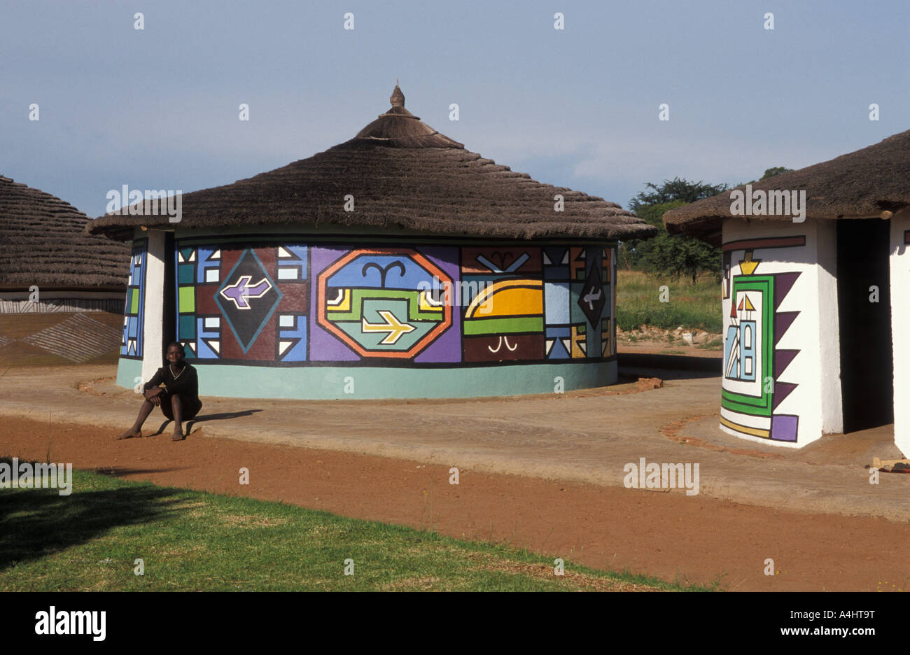 Loopspruit Ndebele Village the Ndebele fingerpaint their houses Pretoria South Africa Stock Photo