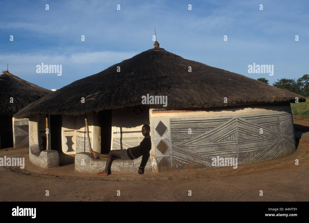 Loopspruit Ndebele Village the Ndebele fingerpaint their houses Pretoria South Africa Stock Photo