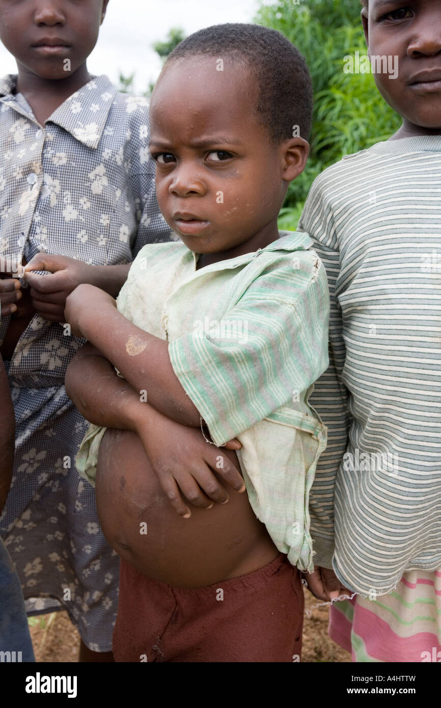 Needy children in the village of Buli, Malawi, Africa Stock Photo