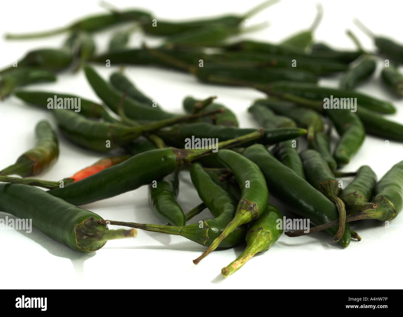 Green Chilli Peppers Stock Photo - Alamy