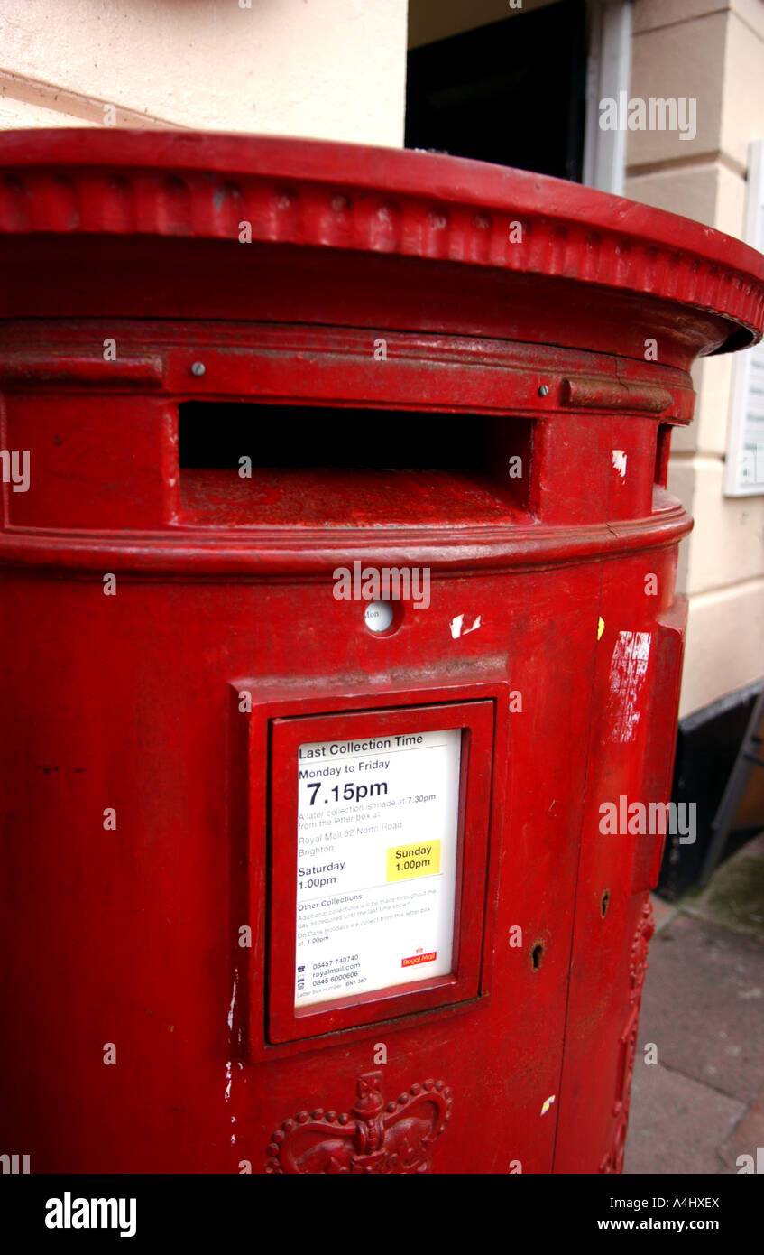 A red post box in Brighton UK Stock Photo