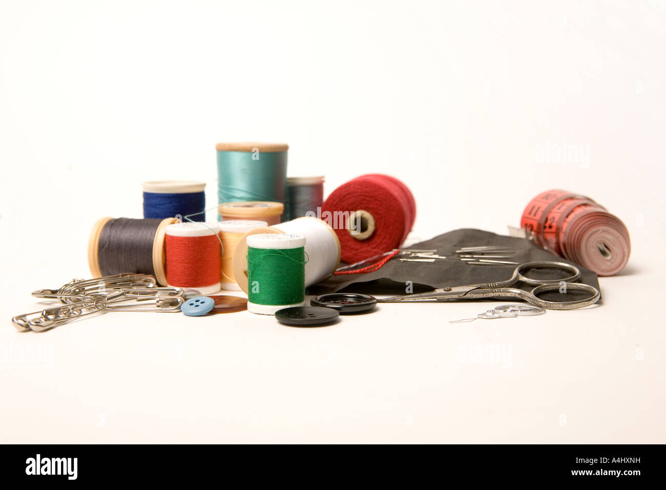 Selection of sewing materials Stock Photo Alamy