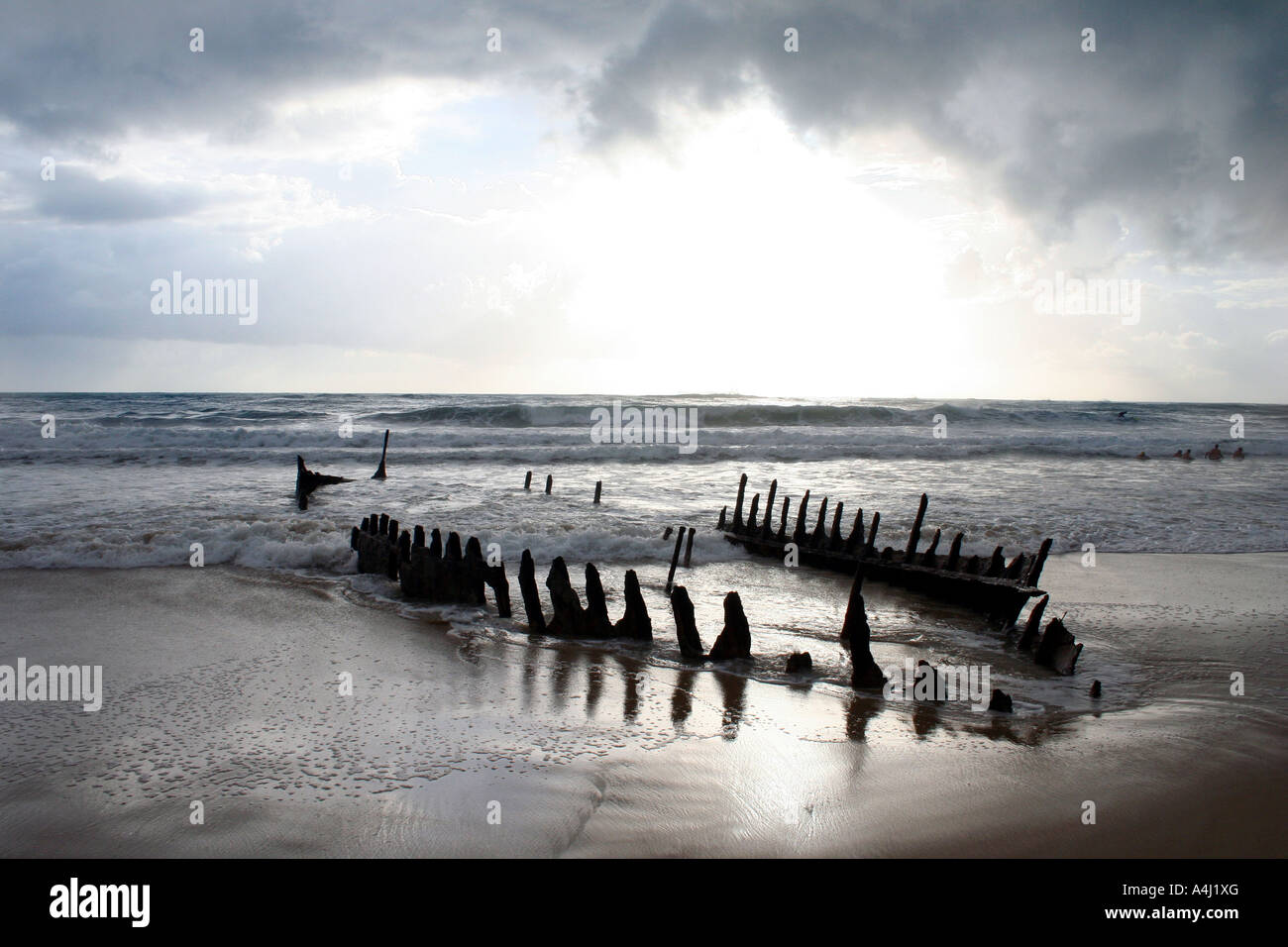 WRECK OF THE SS DICKY UNDER STORMY SKIES HORIZONTAL BAPDA10015 Stock Photo