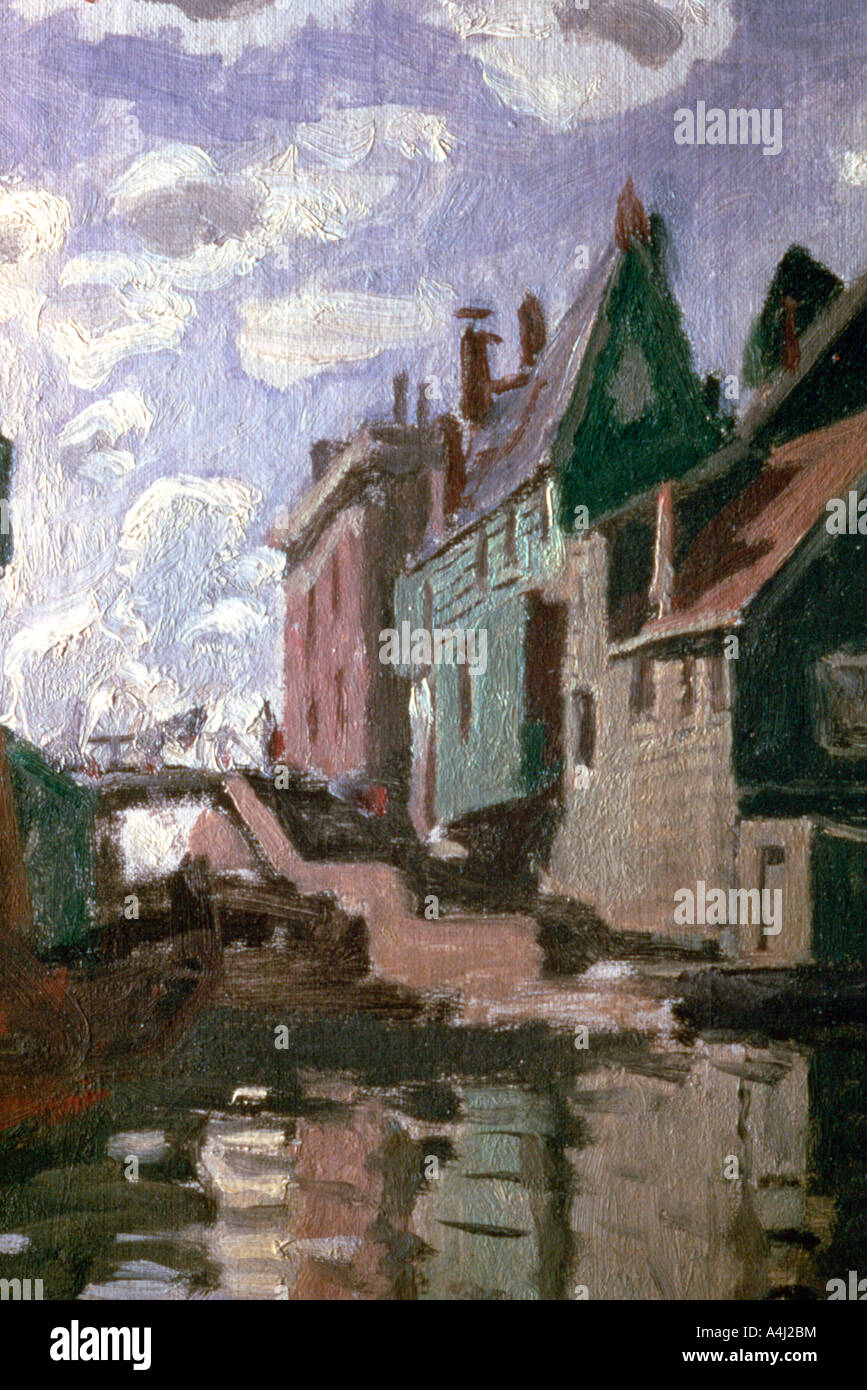 'Canal at Zaandam', detail, 1871. Artist: Claude Monet Stock Photo - Alamy