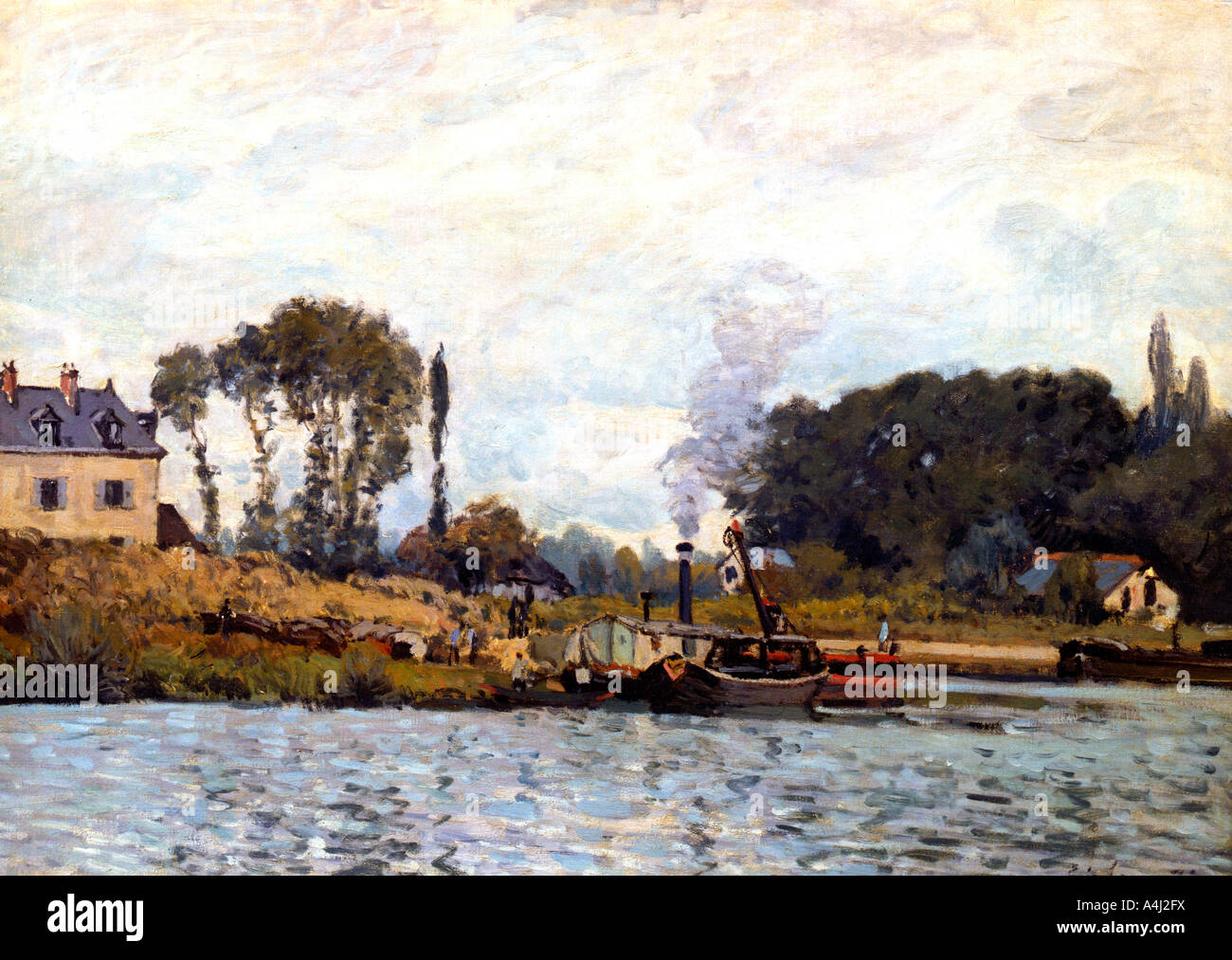 'Boats on the Canal', 1873. Artist: Alfred Sisley Stock Photo