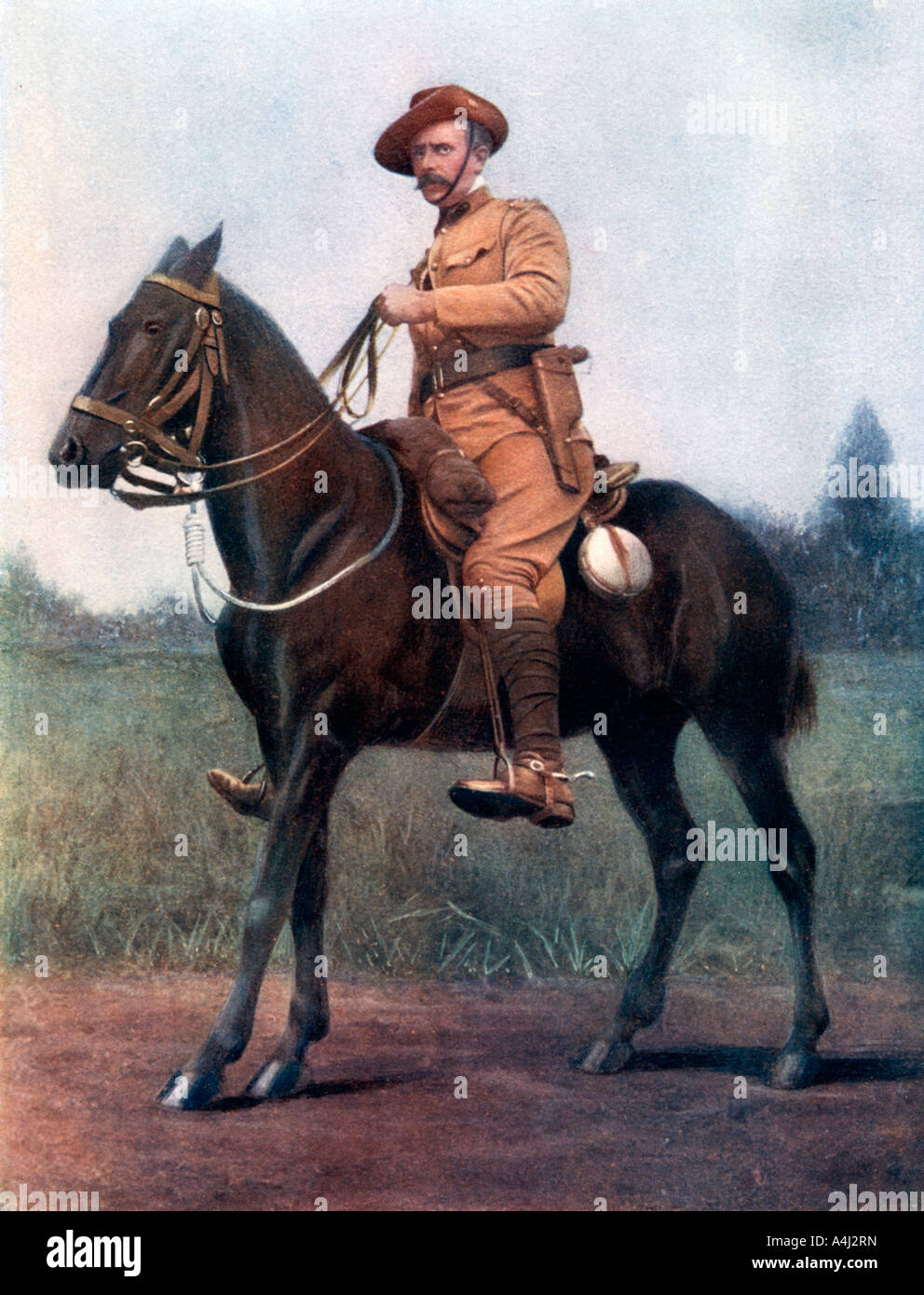 Lieutenant-Colonel Edward Bethune, commanding Bethune's Mounted Infantry, 1902.Artist: Earl de la Warr Stock Photo