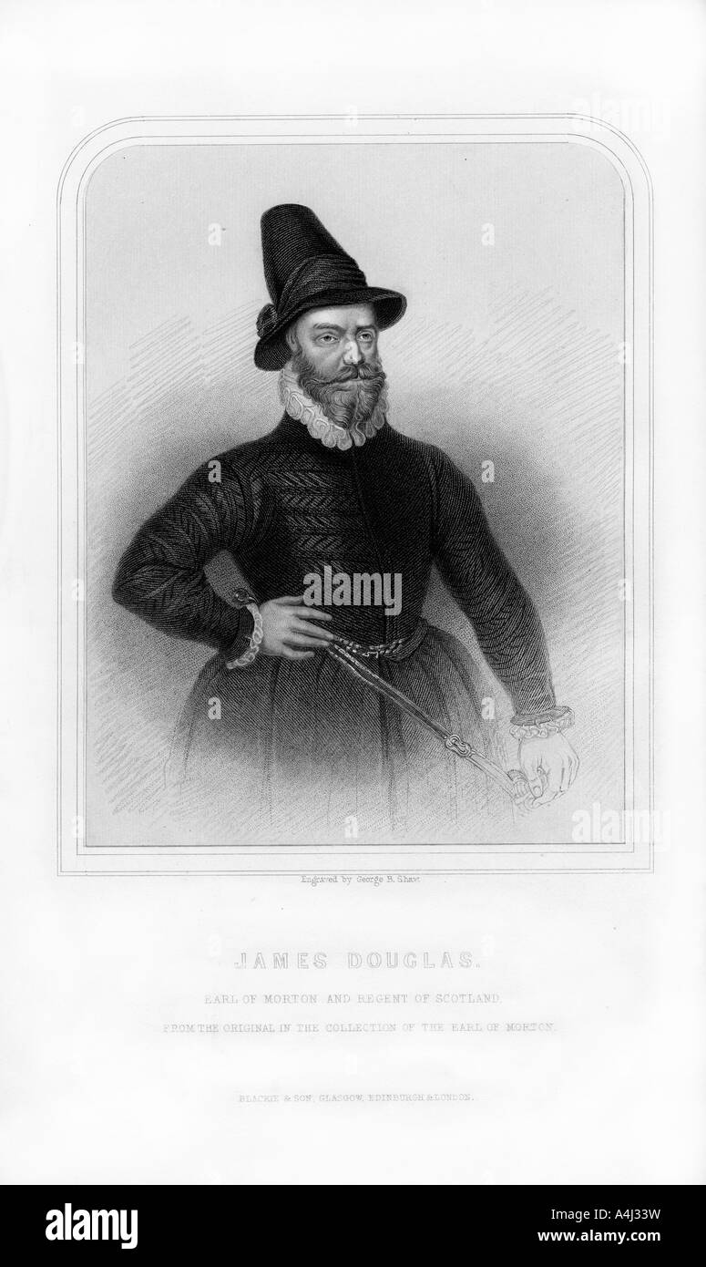 James Douglas, 4th Earl of Morton, (1870).Artist: GB Shaw Stock Photo