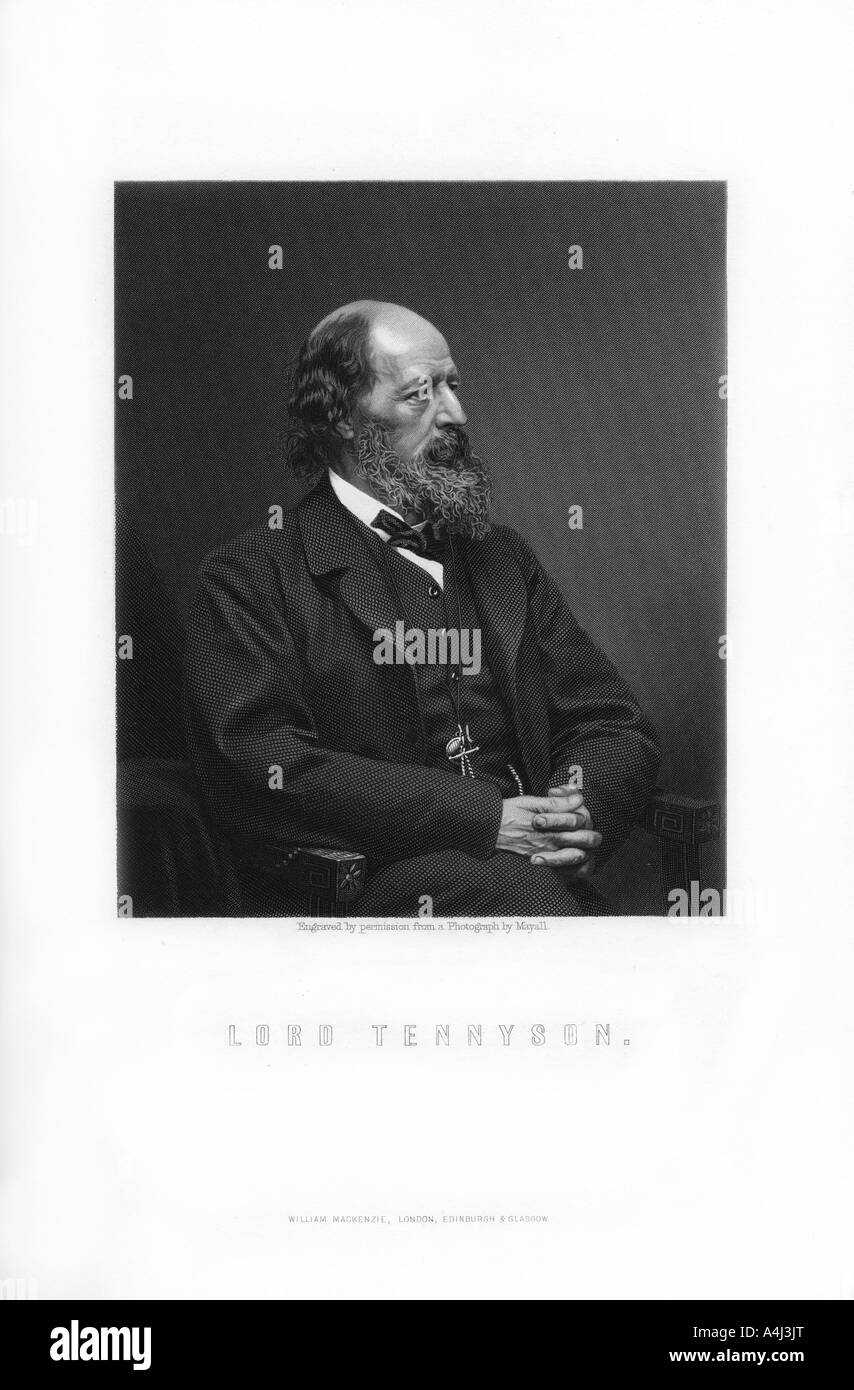 Alfred Tennyson, 1st Baron Tennyson, Poet Laureate of the United Kingdom, (1899). Artist: Unknown Stock Photo