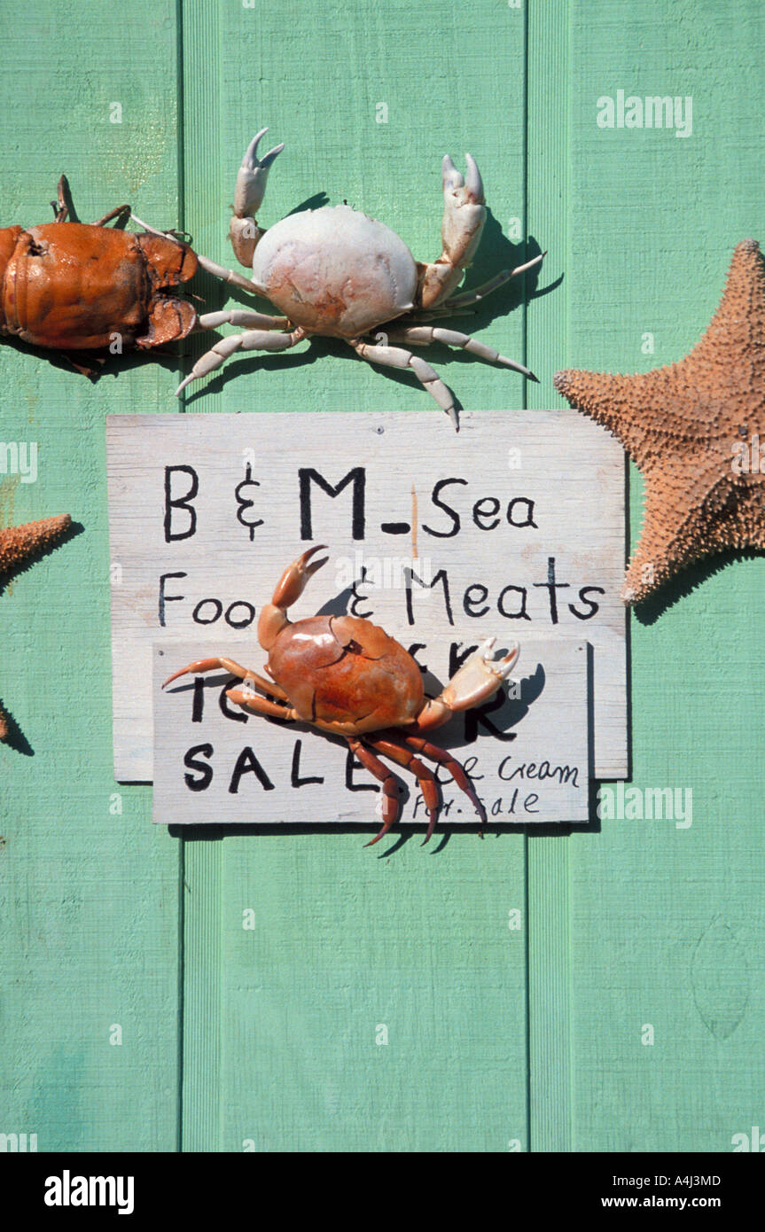 Bahamas sign crabs door decoration Stock Photo