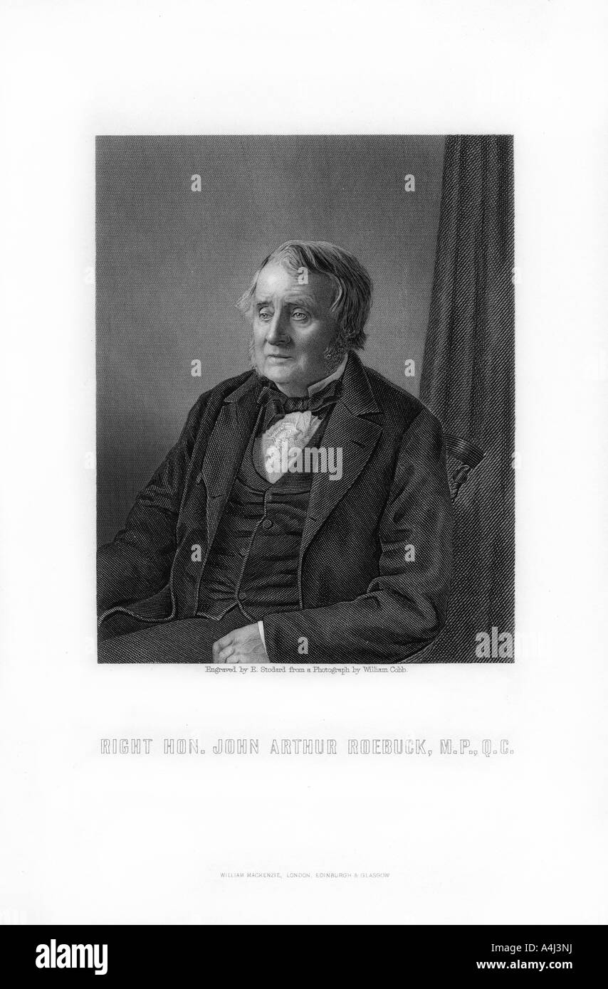 John Arthur Roebuck, British politician, (1881).Artist: E Stodart Stock Photo