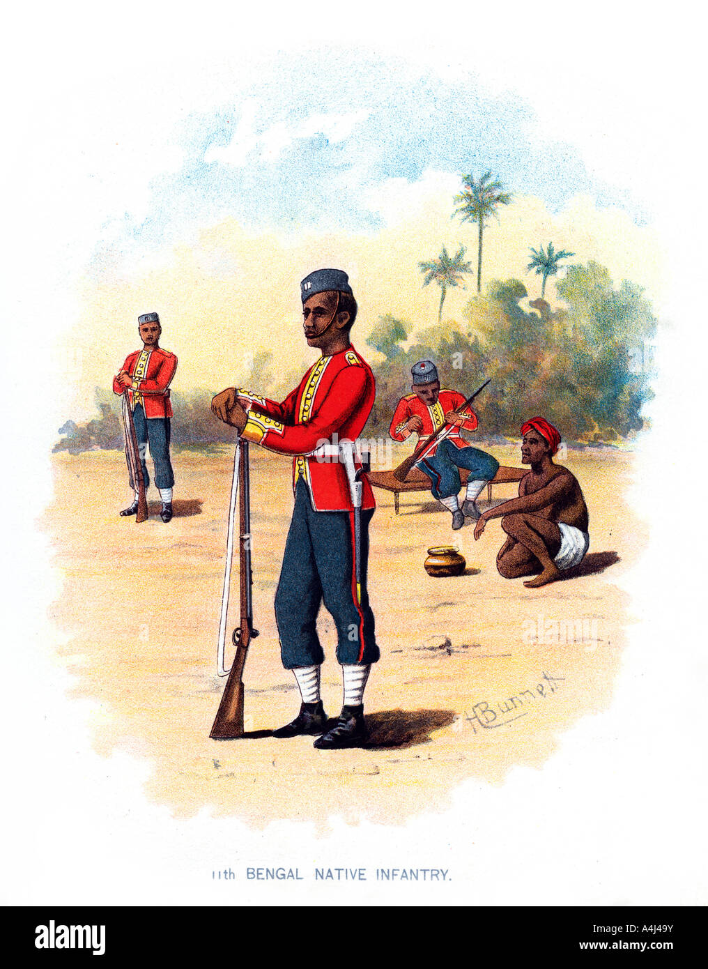 '11th Bengal Native Infantry', c1890.Artist: H Bunnett Stock Photo