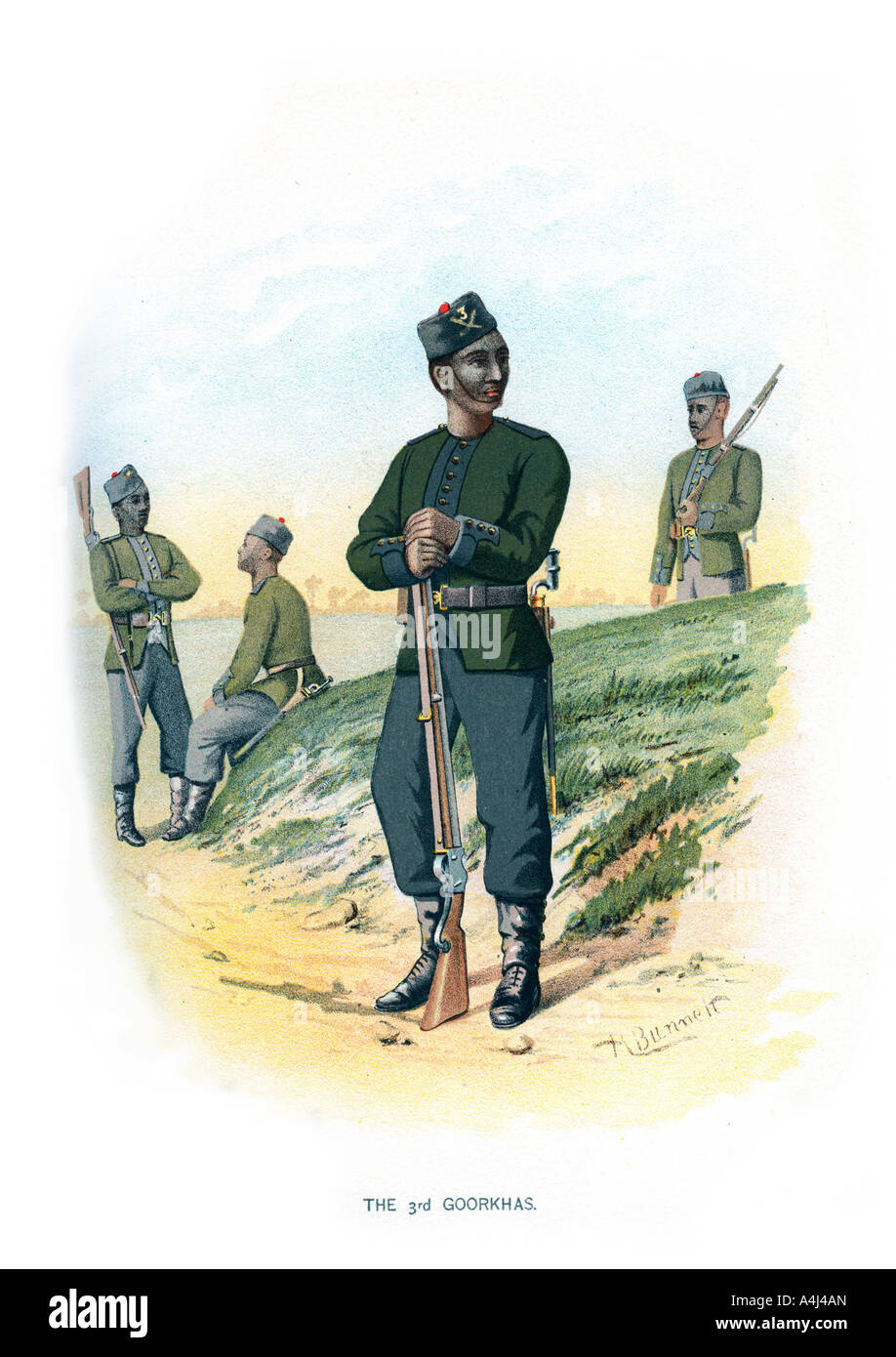 'The 3rd Goorkhas', c1890.Artist: H Bunnett Stock Photo