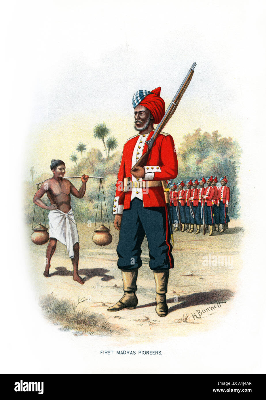 'First Madras Pioneers', c1890.Artist: H Bunnett Stock Photo