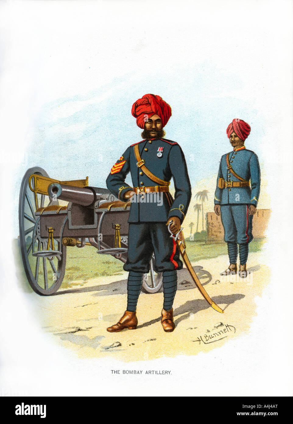 'The Bombay Artillery', c1890.Artist: H Bunnett Stock Photo