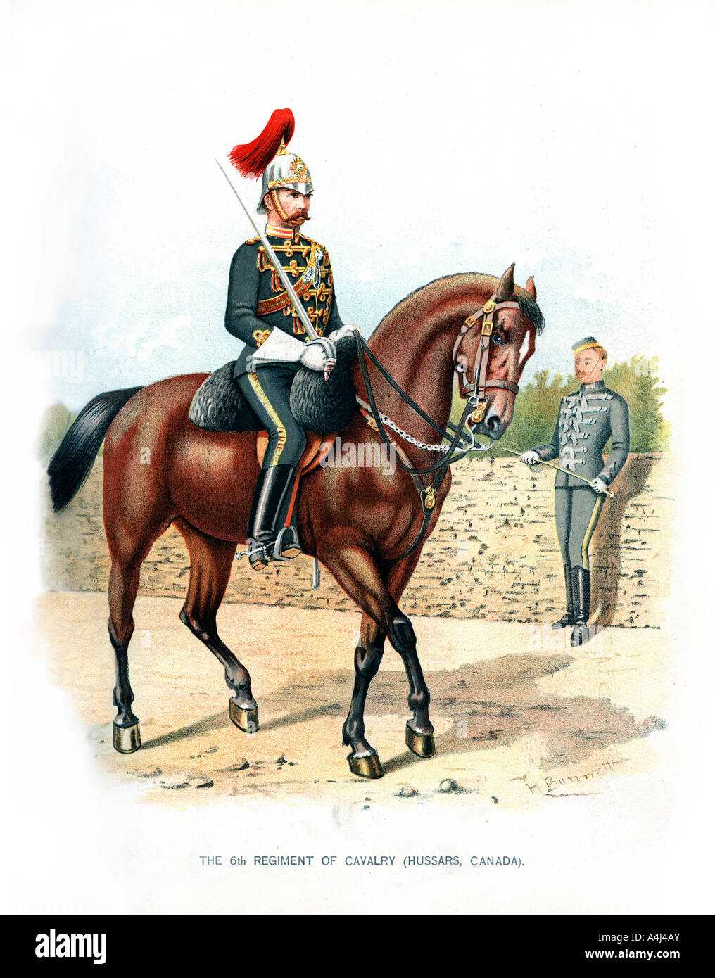 'The 6th Regiment of Cavalry (Hussars, Canada)', c1890.Artist: H Bunnett Stock Photo