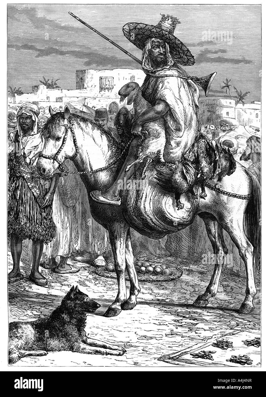 An Arab merchant at Tlemcen, Algeria, c1890. Artist: Unknown Stock Photo