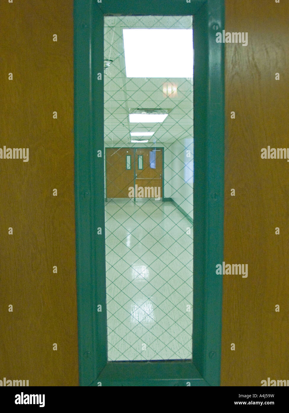 doorway in hospital leading to emergency room Stock Photo