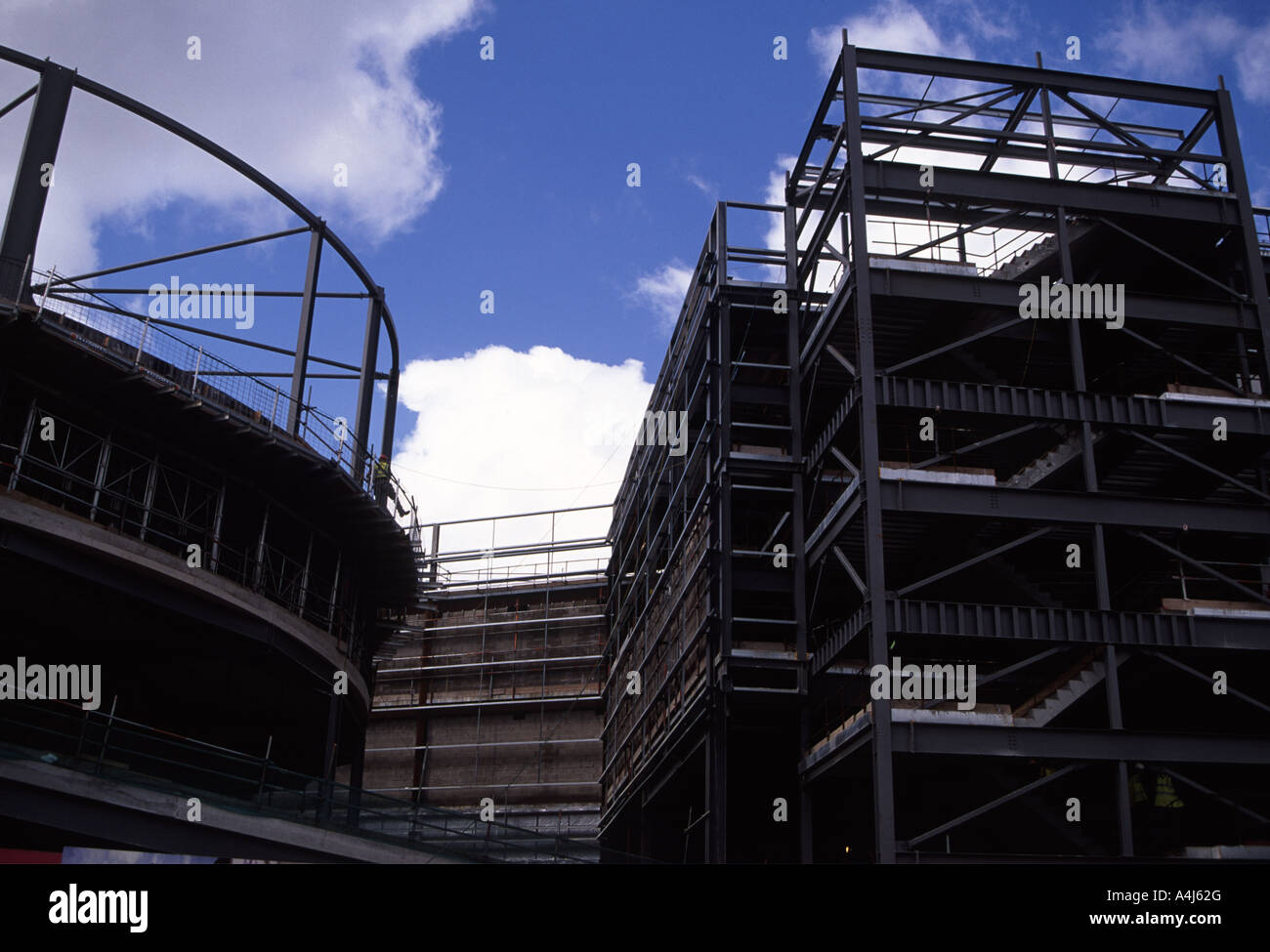 Construction work on Wigan's new shopping Mall, part of the regeneration of the town centre. Stock Photo